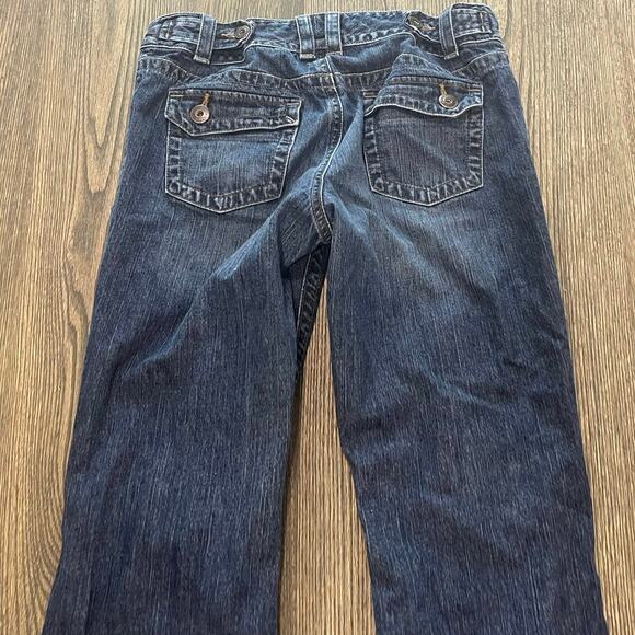 Eddie Bauer Bootcut Jeans Mid Rise Denim Cotton Blend Dark Wash Blue Size 8R - Picture 11 of 11